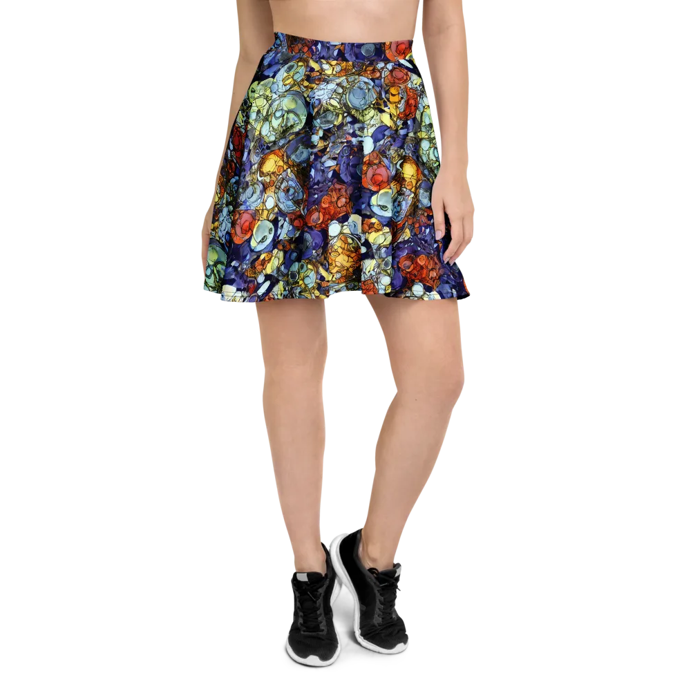Saffron Garden on Skater Skirt — Front