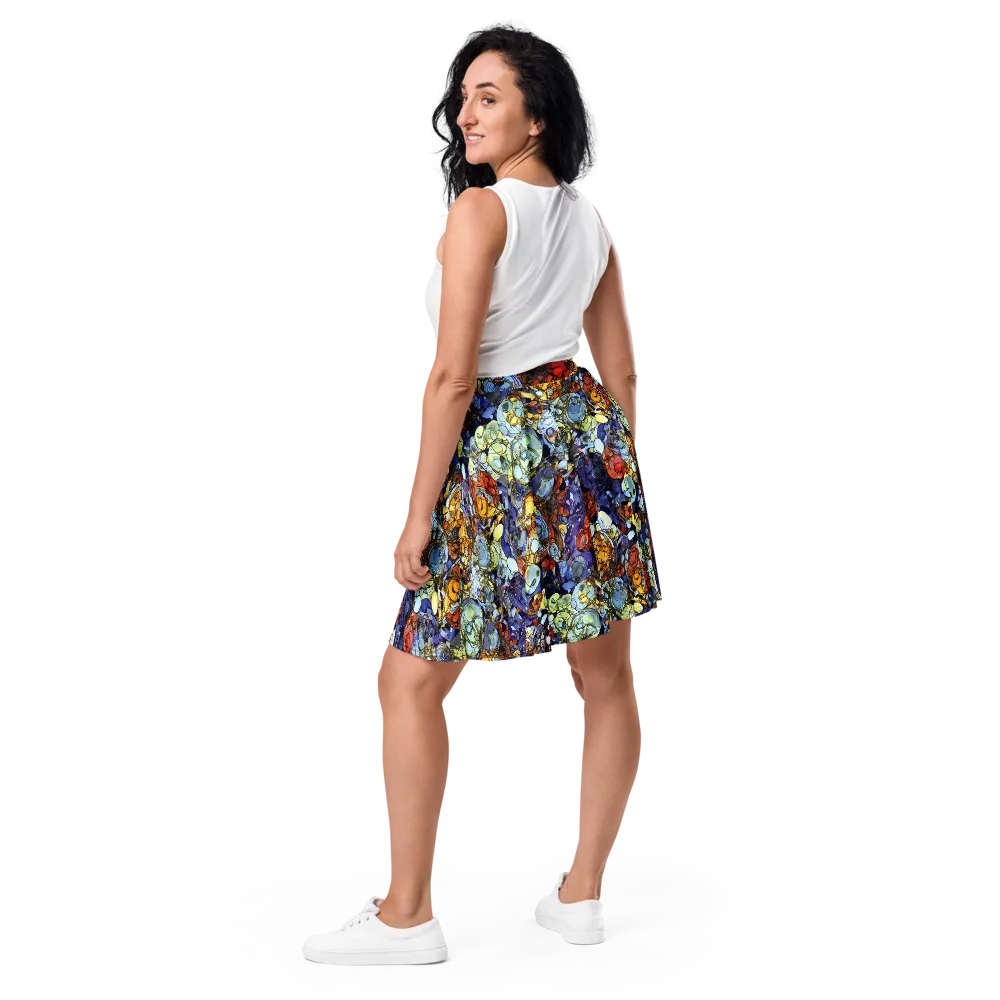 Saffron Garden on Skater Skirt — Back