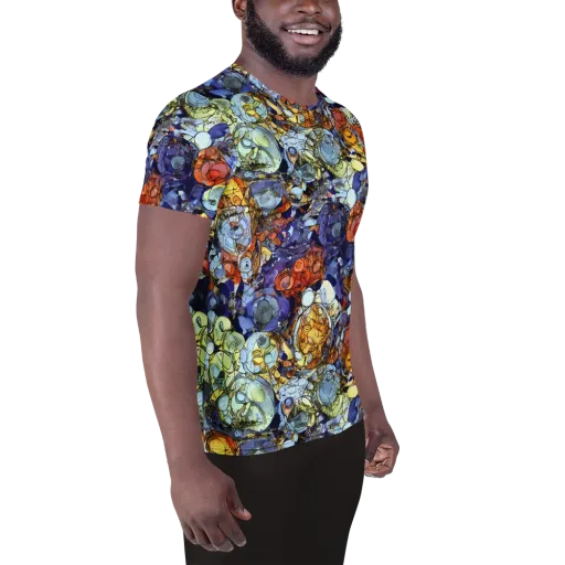 Saffron Garden on a Men's Athletic T-Shirt