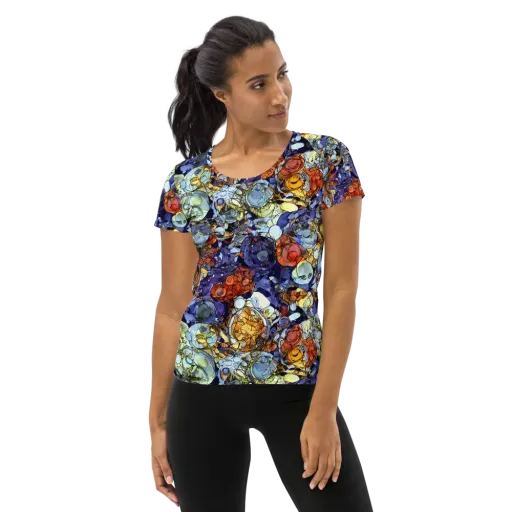 Saffron Garden on a Women's Athletic T-Shirt