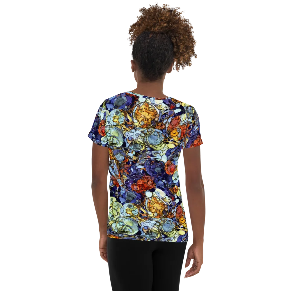 Saffron Garden on Women's Athletic T-Shirt — Back