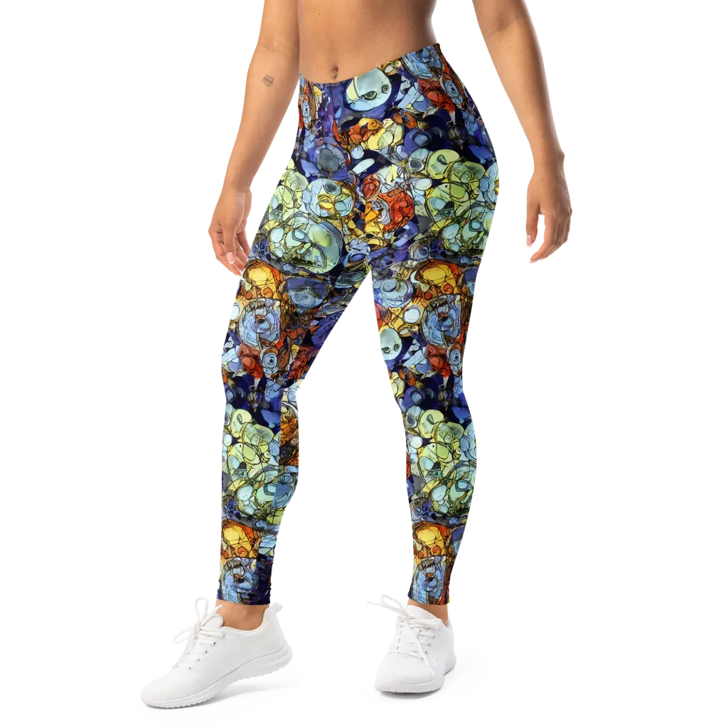 Saffron Garden on Leggings — Left Front