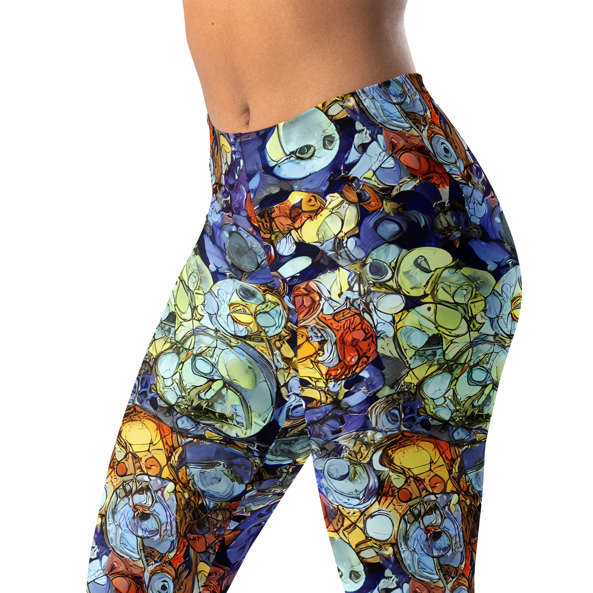 Saffron Garden on Leggings — Left Front