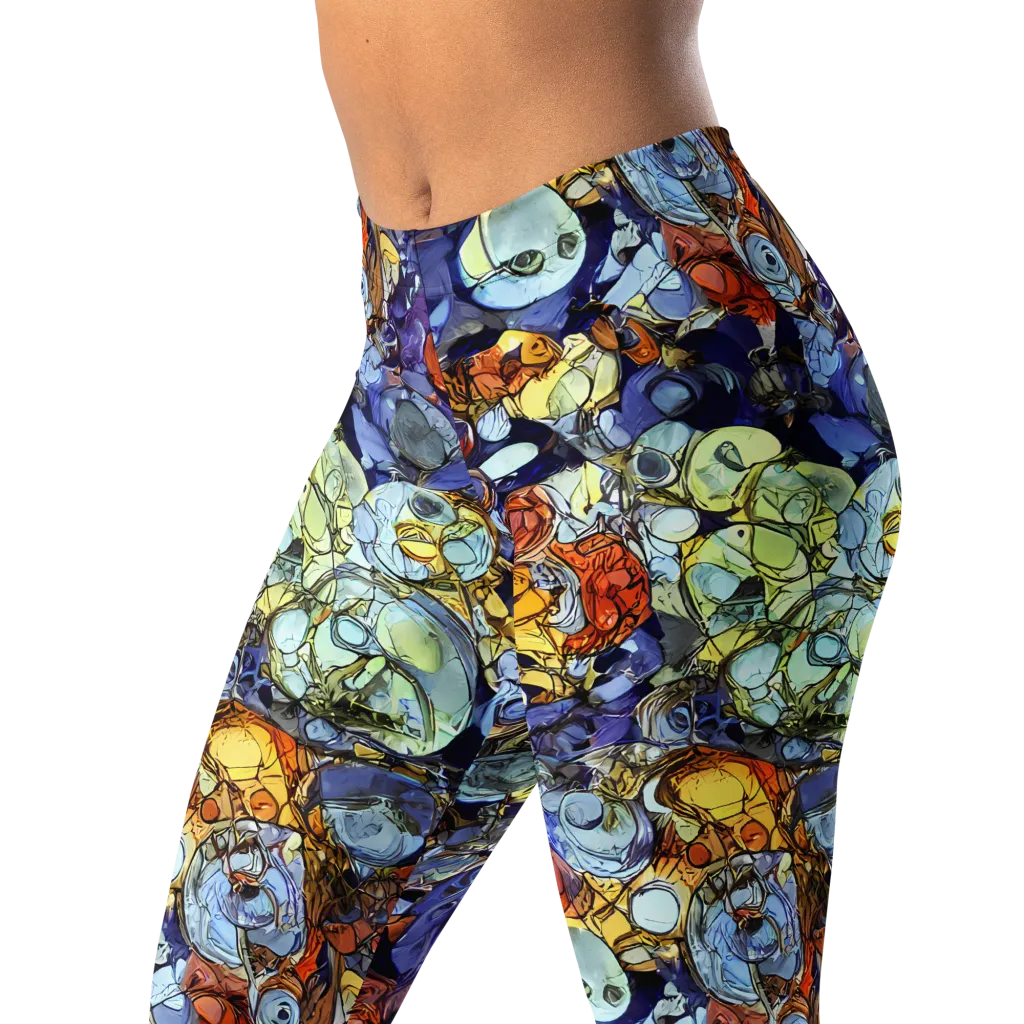 Saffron Garden on Leggings — Left Front