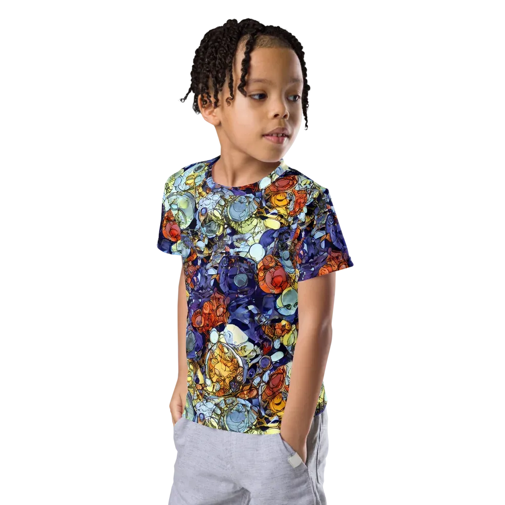 Saffron Garden on Kids Crew Neck T-Shirt — Left Front