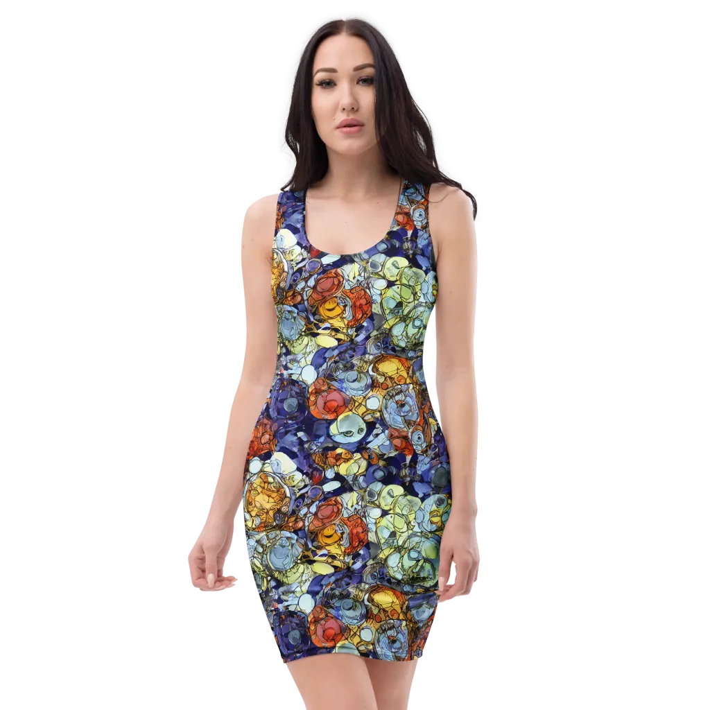 Saffron Garden on Bodycon Dress — Front