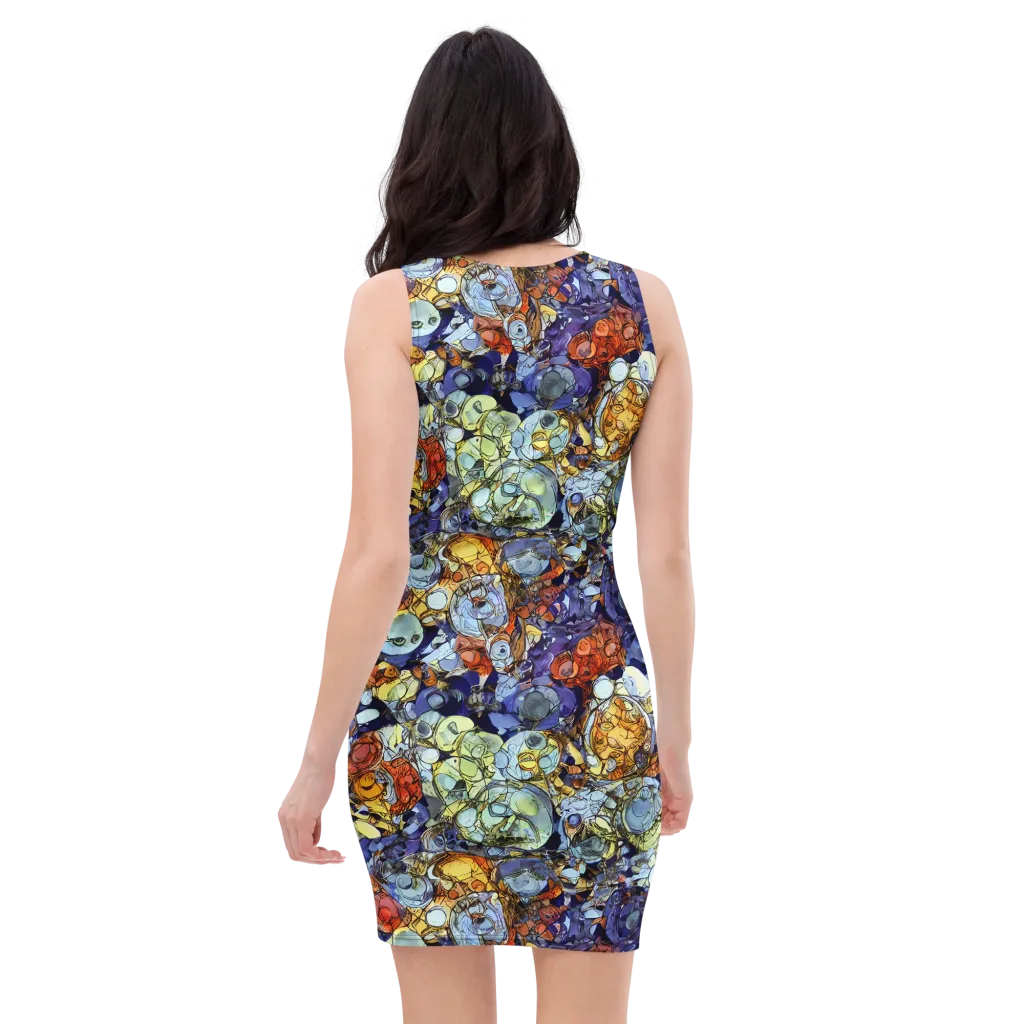 Saffron Garden on Bodycon Dress — Back