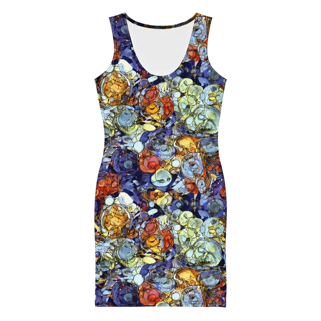 Saffron Garden on Bodycon Dress — Front