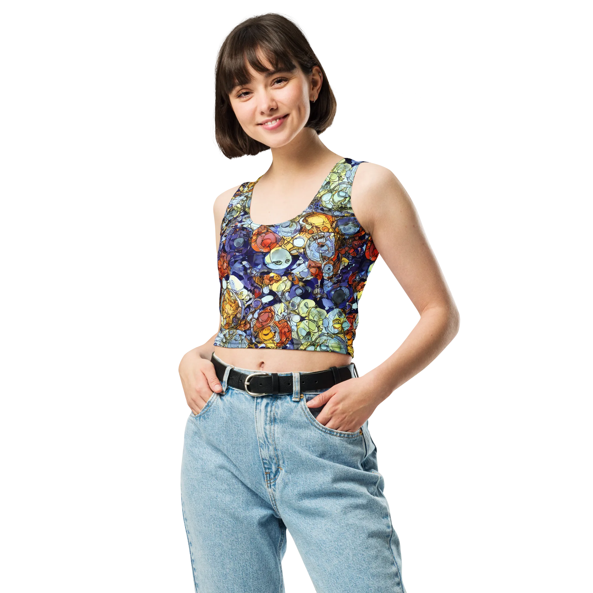 Saffron Garden on Crop Top — Front