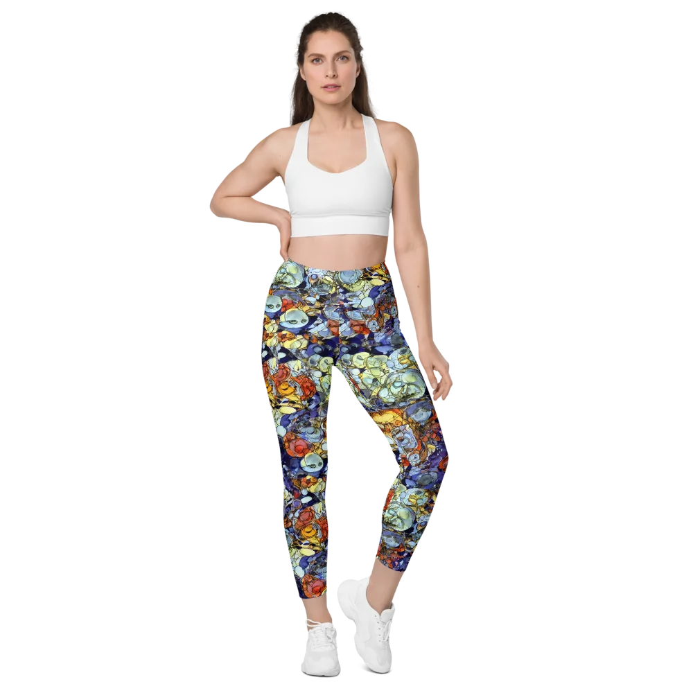 Saffron Garden on Leggings with Pockets — Front