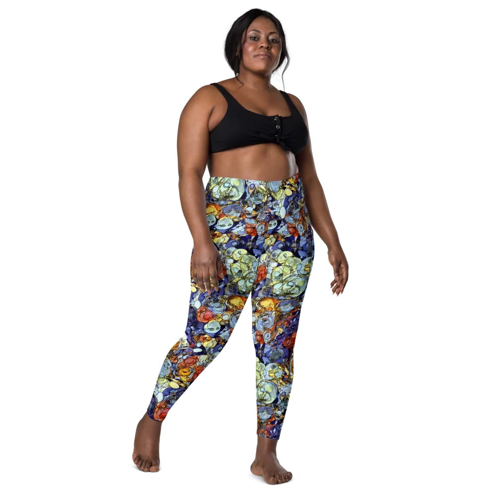 Saffron Garden on Leggings with Pockets — Front