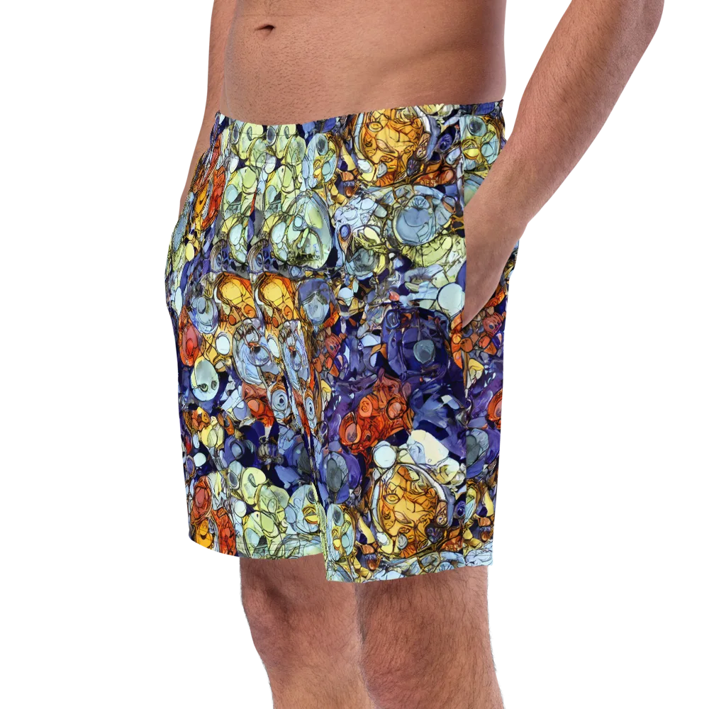 Saffron Garden on Swim Trunks — Left Front