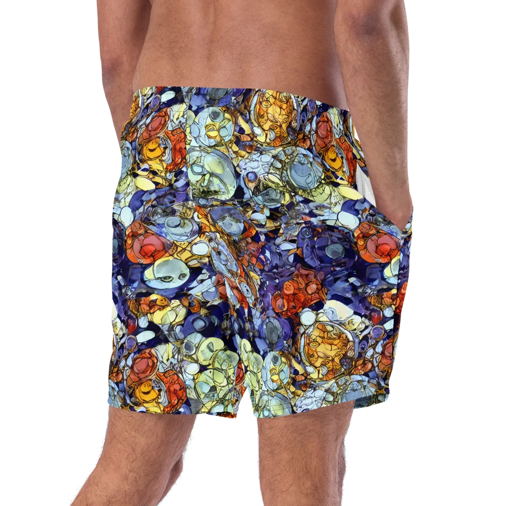 Saffron Garden on Swim Trunks — Right Back