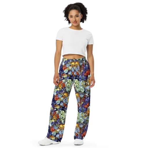 Saffron Garden on a Wide-Leg Pants