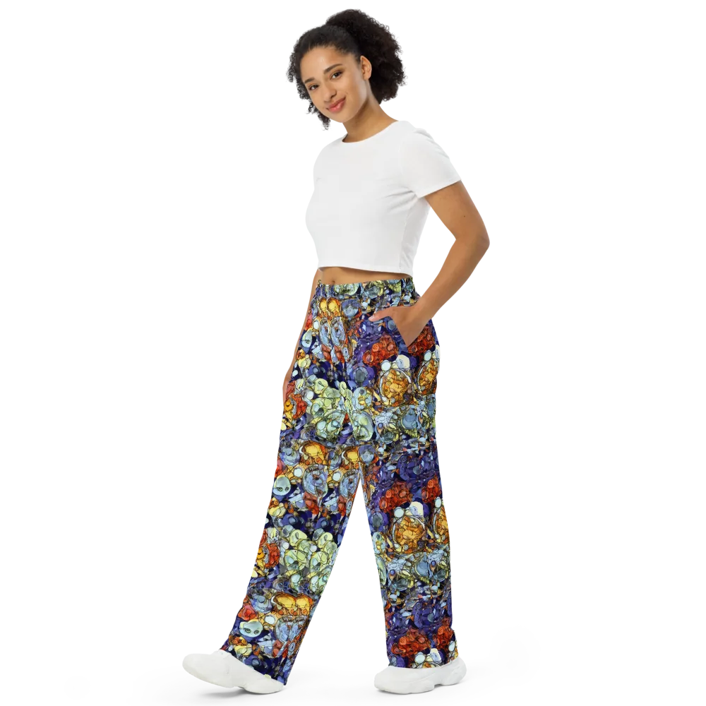 Saffron Garden on Wide-Leg Pants — Left Front