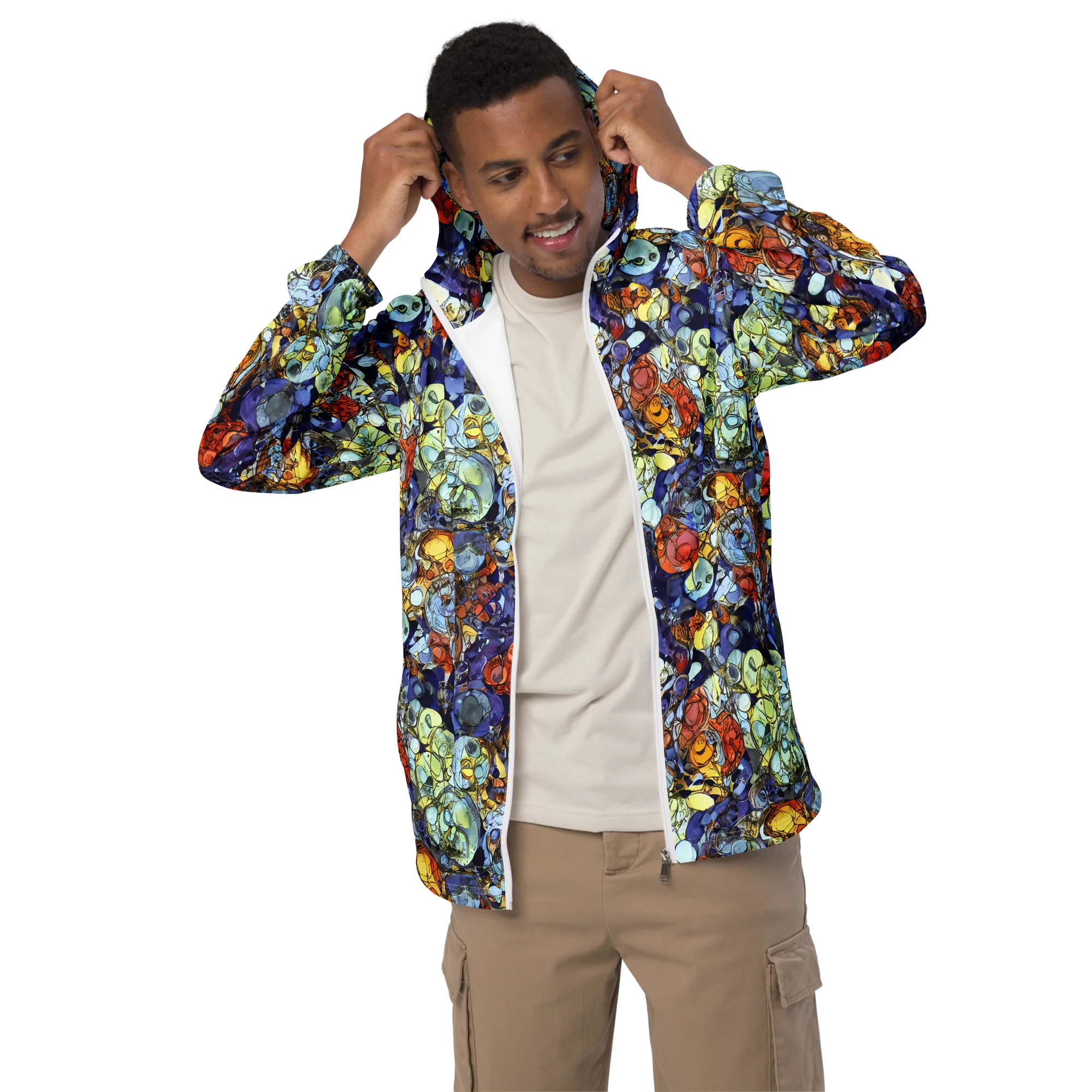Saffron Garden on Men's Windbreaker — Front