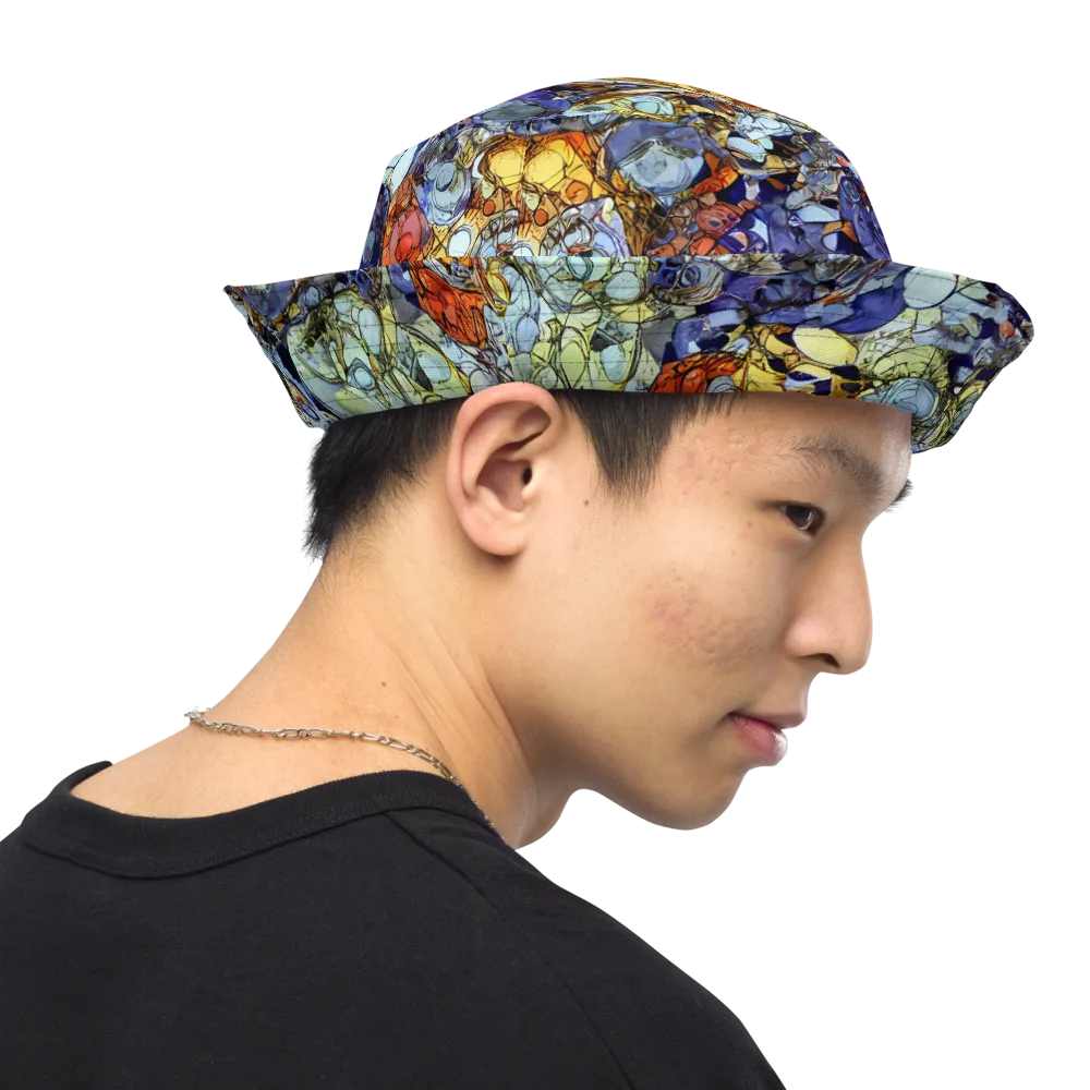 Saffron Garden on Reversible Bucket Hat — Right Outside