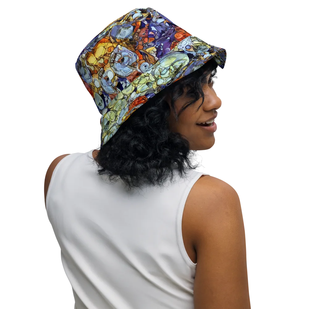 Saffron Garden on Reversible Bucket Hat — Right Outside