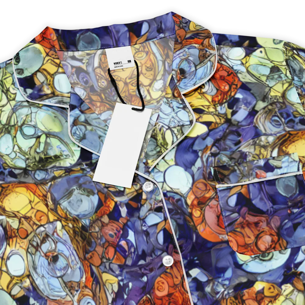 Saffron Garden on Women's Short Sleeve Pajama Top — Product details