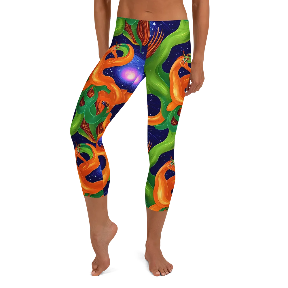 Cosmic Aviary on Capri Leggings — Front