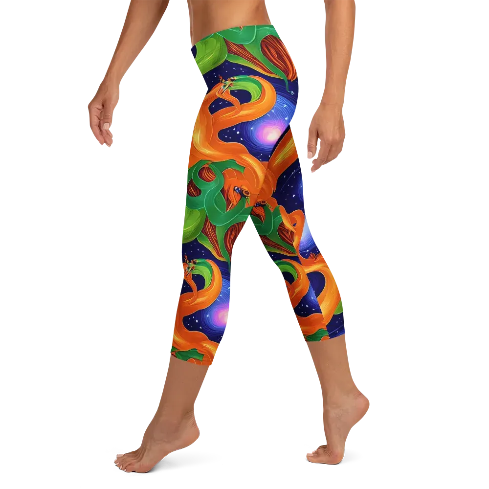Cosmic Aviary on Capri Leggings — Left