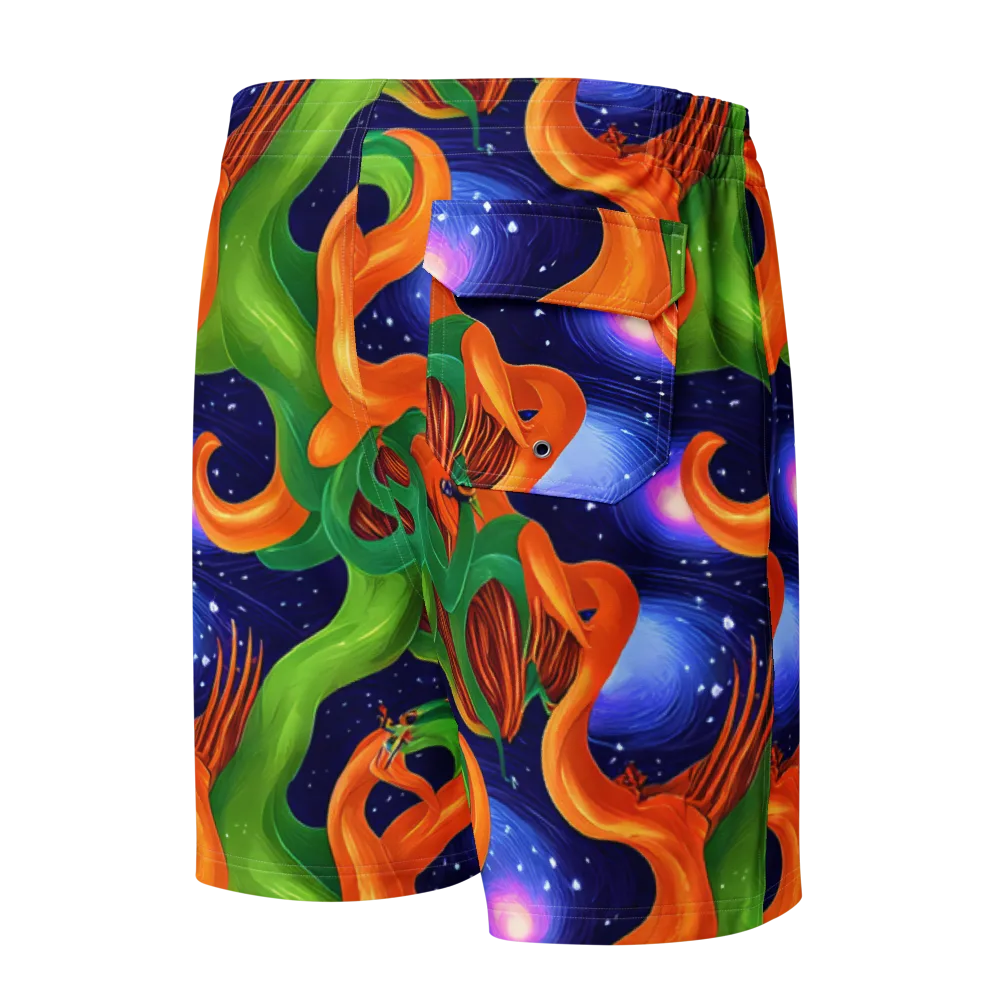 Cosmic Aviary on Men's Board Shorts — Back
