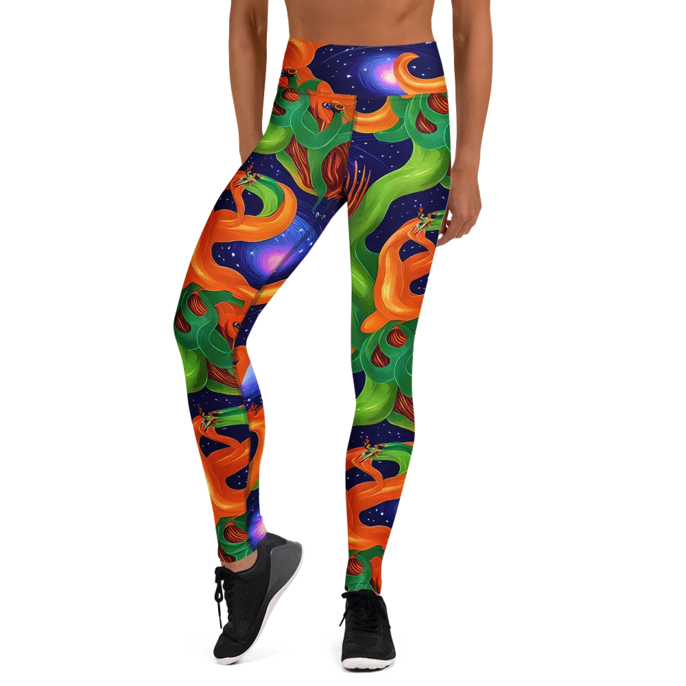Cosmic Aviary on Yoga Leggings — Front