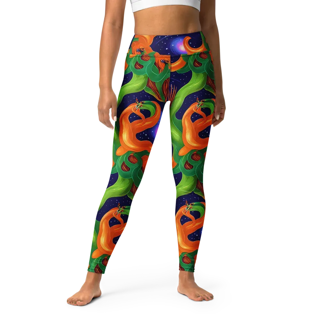 Cosmic Aviary on Yoga Leggings — Front