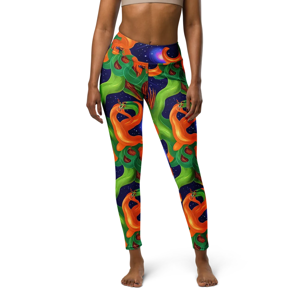 Cosmic Aviary on Yoga Leggings — Front