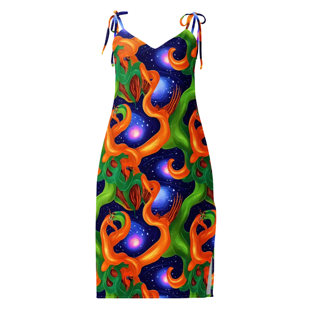 Cosmic Aviary on Slip Dress — Front