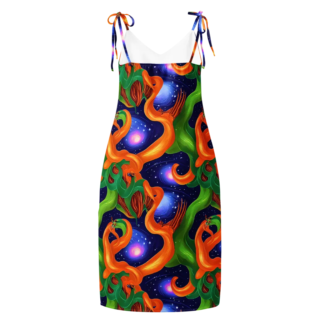 Cosmic Aviary on Slip Dress — Back