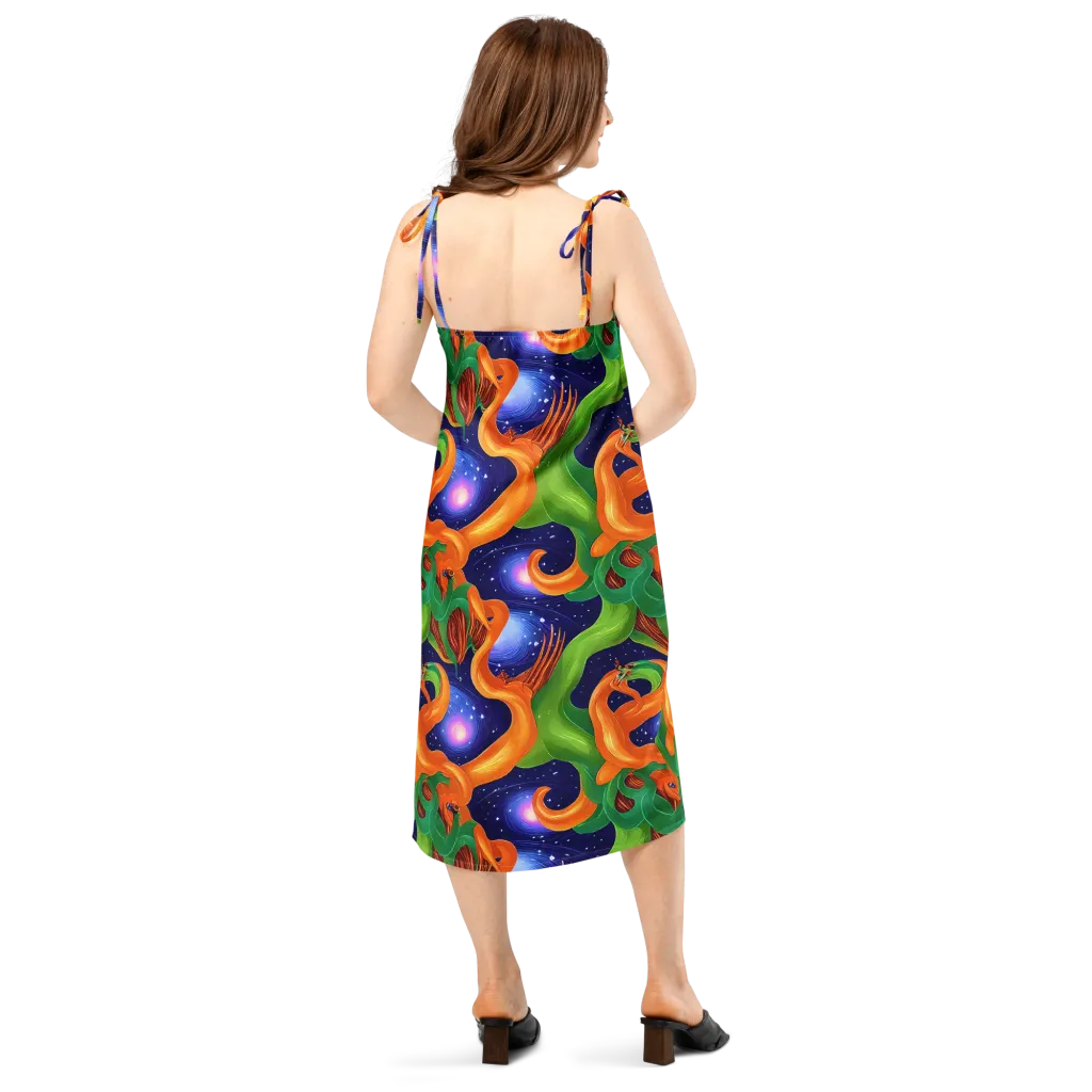 Cosmic Aviary on Slip Dress — Back