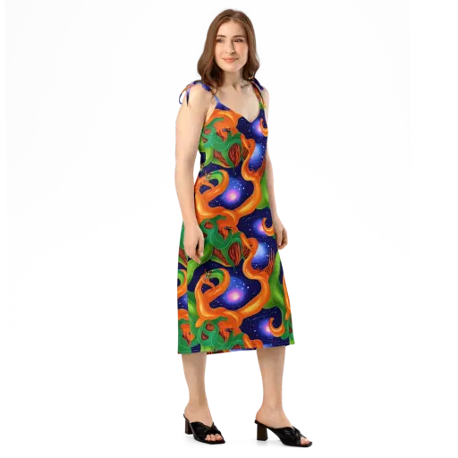 Cosmic Aviary on a Slip Dress
