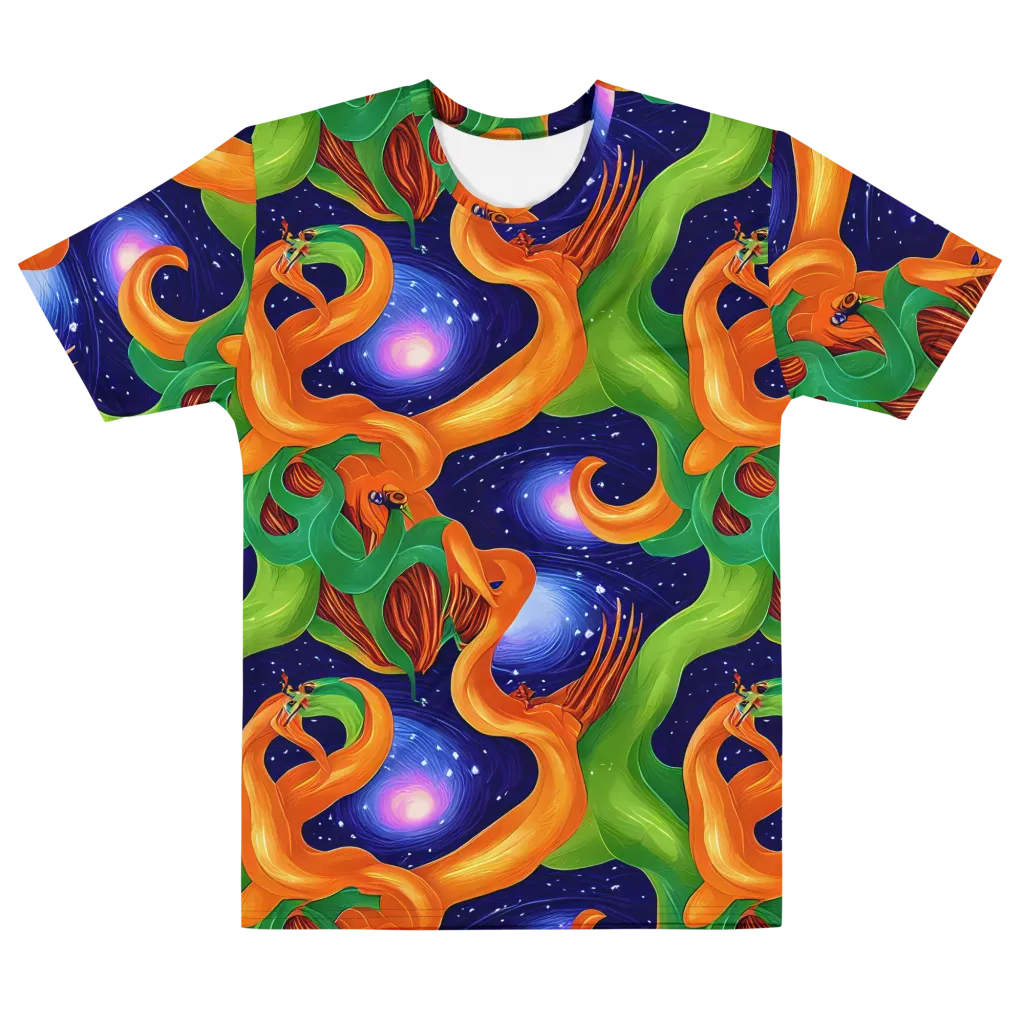 Cosmic Aviary on Men's Cotton Crew Neck T-Shirt — Front