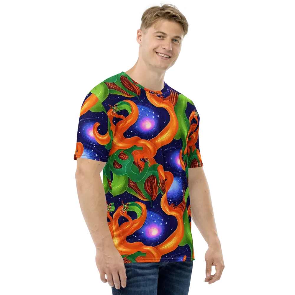 Cosmic Aviary on Men's Crew Neck T-Shirt — Right