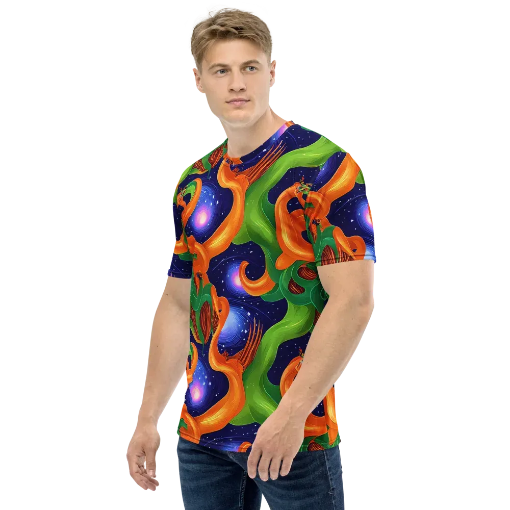 Cosmic Aviary on Men's Crew Neck T-Shirt — Left