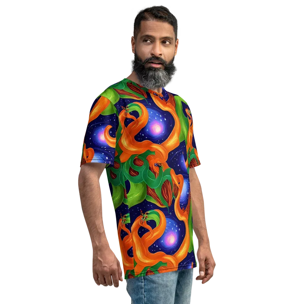 Cosmic Aviary on Men's Crew Neck T-Shirt — Right