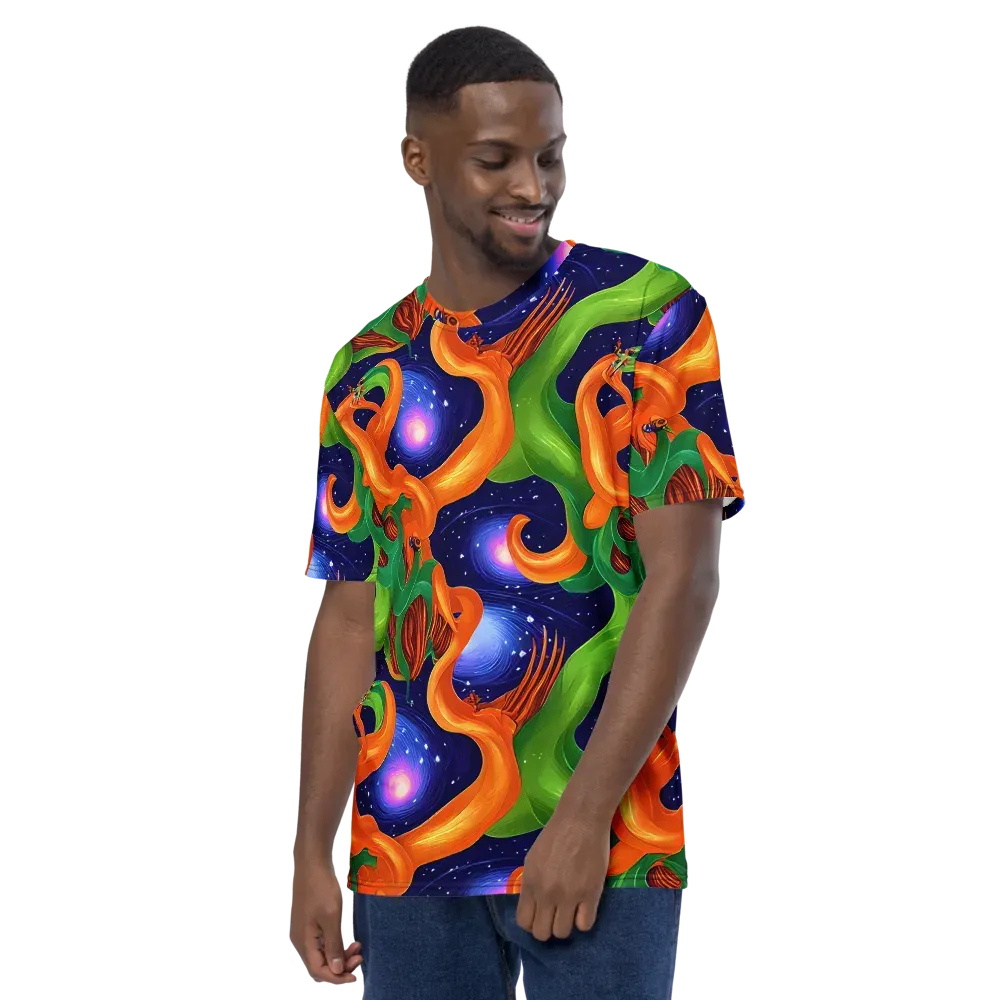 Cosmic Aviary on Men's Crew Neck T-Shirt — Left