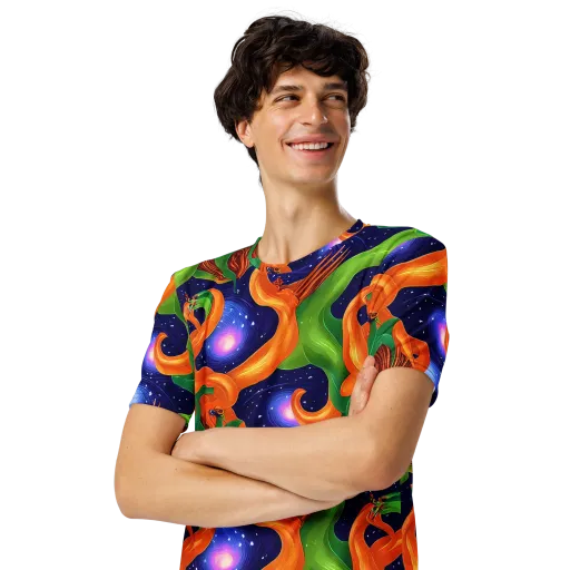 Cosmic Aviary on a Men's Crew Neck T-Shirt