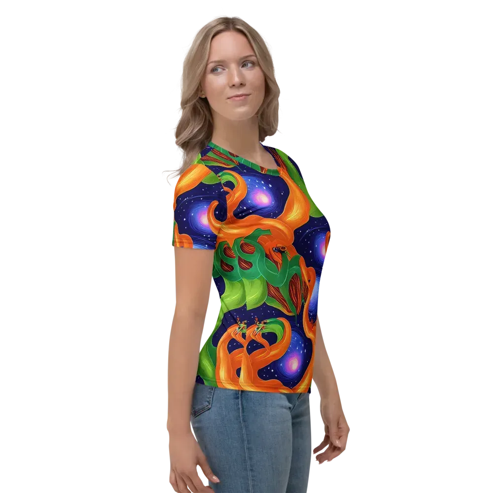 Cosmic Aviary on Women's Crew Neck T-Shirt — Right