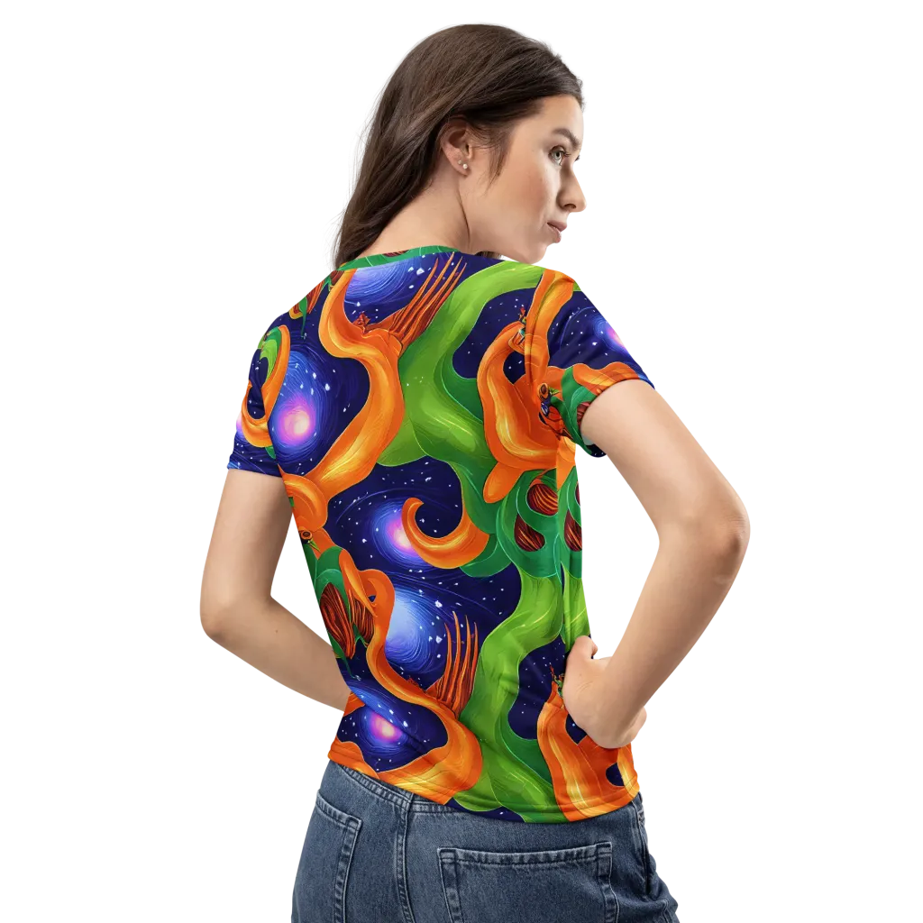 Cosmic Aviary on Women's Crew Neck T-Shirt — Back