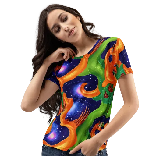 Cosmic Aviary on a Women's Crew Neck T-Shirt
