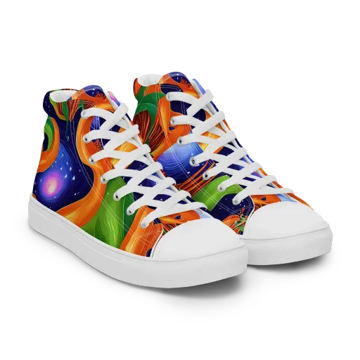 Cosmic Aviary on a Women's High Top Canvas Shoes