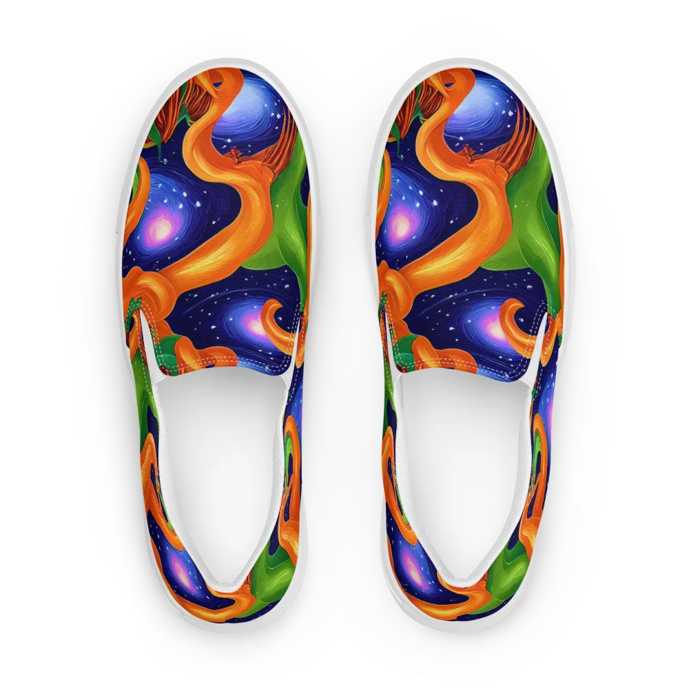 Cosmic Aviary on Men's Slip-On Canvas Shoes — Front