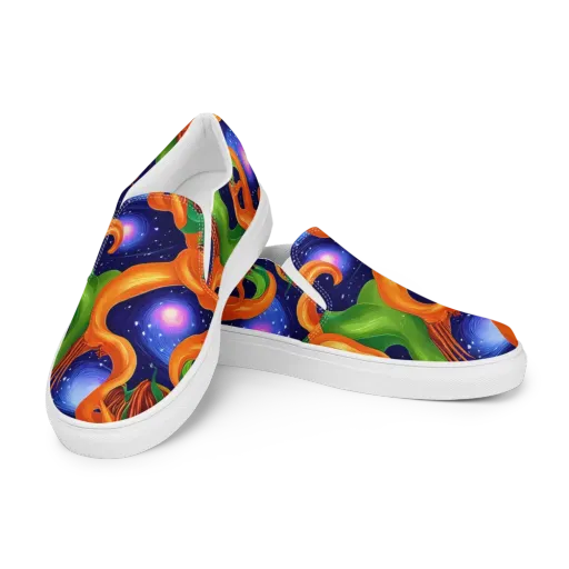 Cosmic Aviary on a Men's Slip-On Canvas Shoes