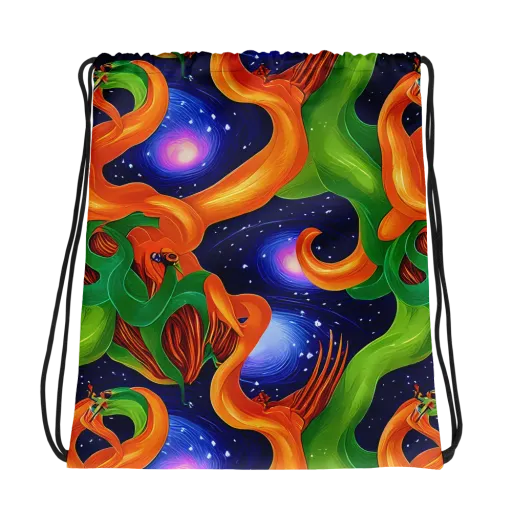 Cosmic Aviary on a Drawstring Bag