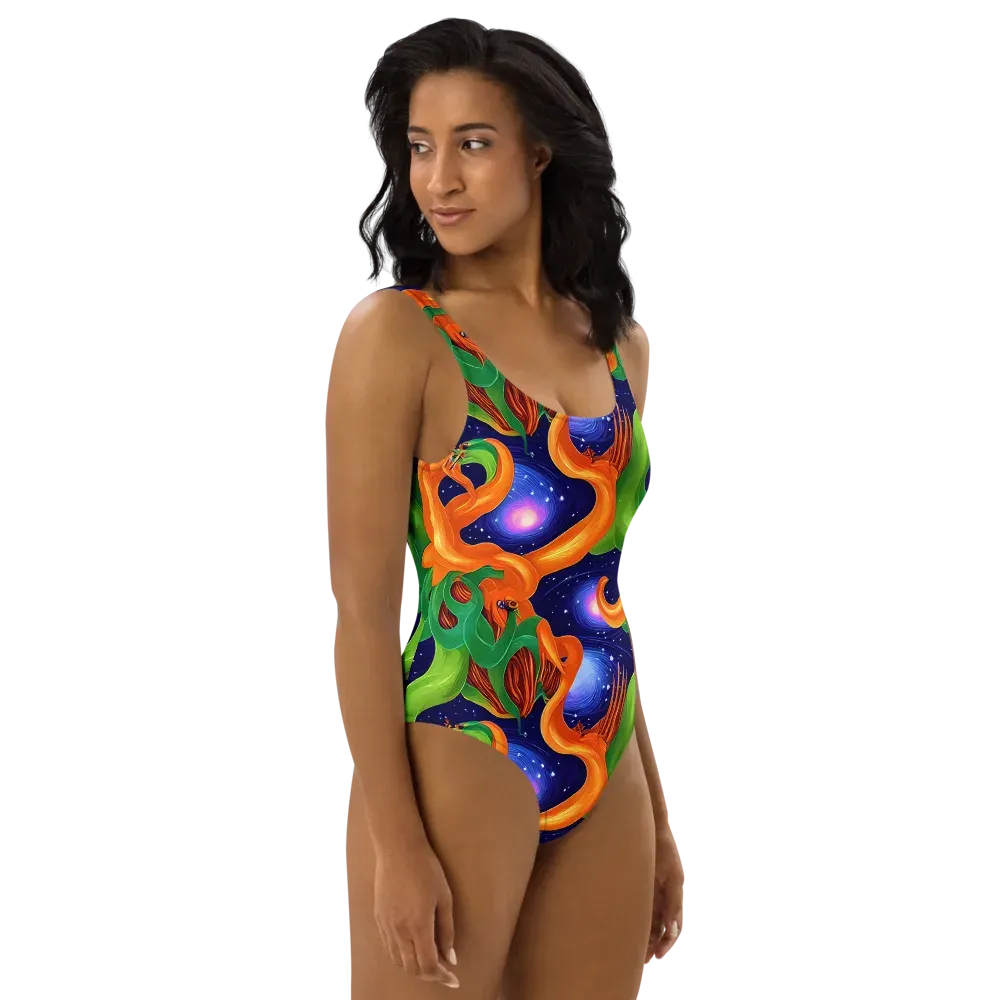 Cosmic Aviary on One-Piece Swimsuit — Right