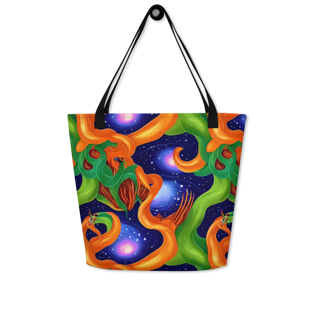 Cosmic Aviary on Large Tote Bag W/ Pocket — Front