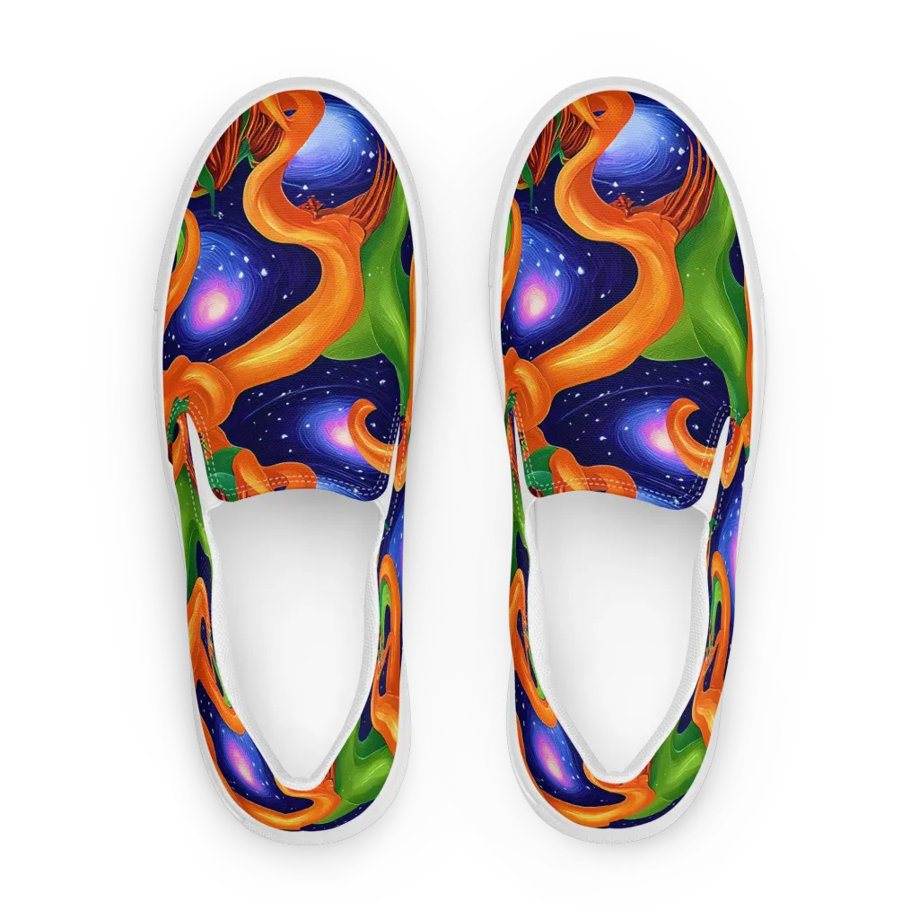 Cosmic Aviary on Women's Slip-On Canvas Shoes — Front