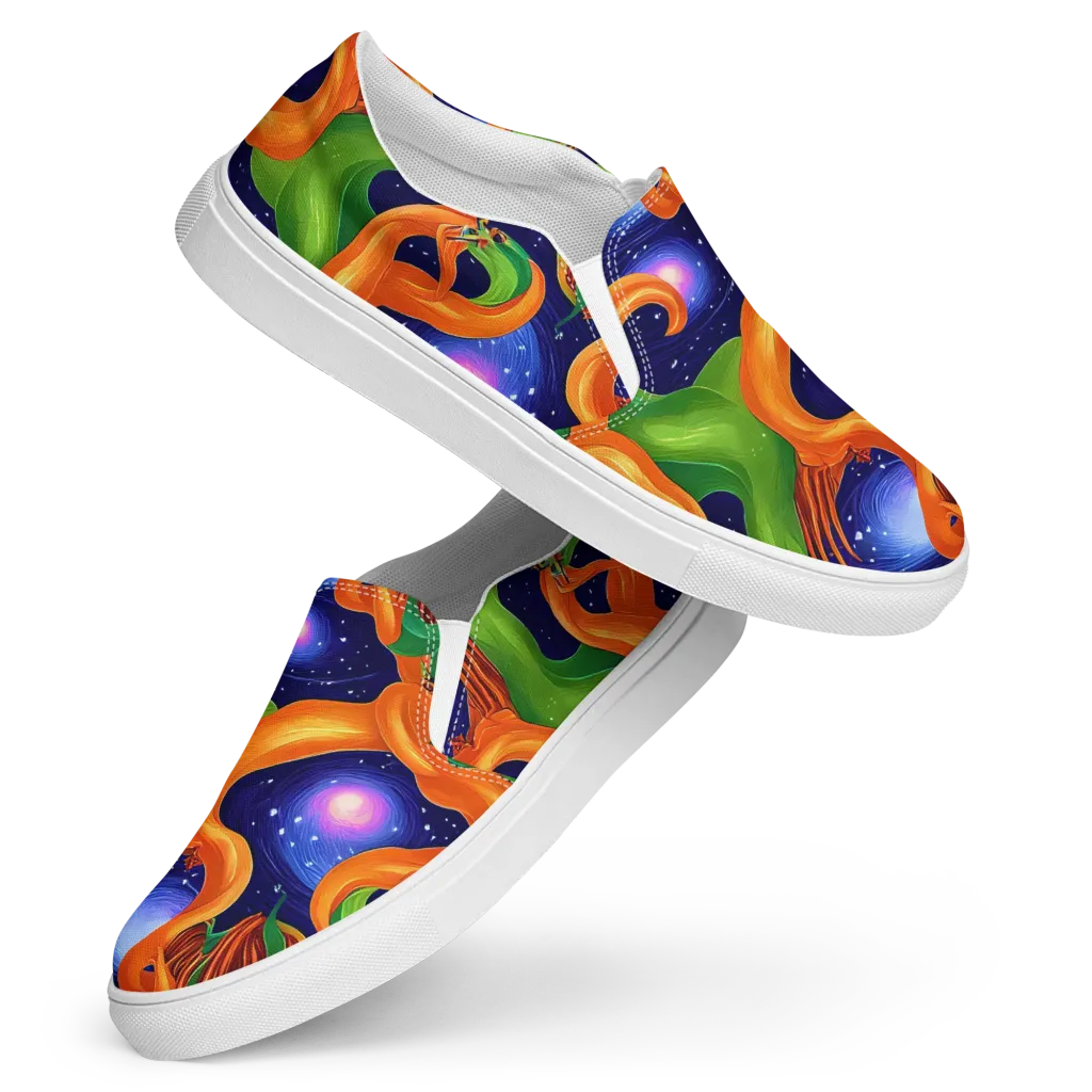 Cosmic Aviary on Women's Slip-On Canvas Shoes — Front